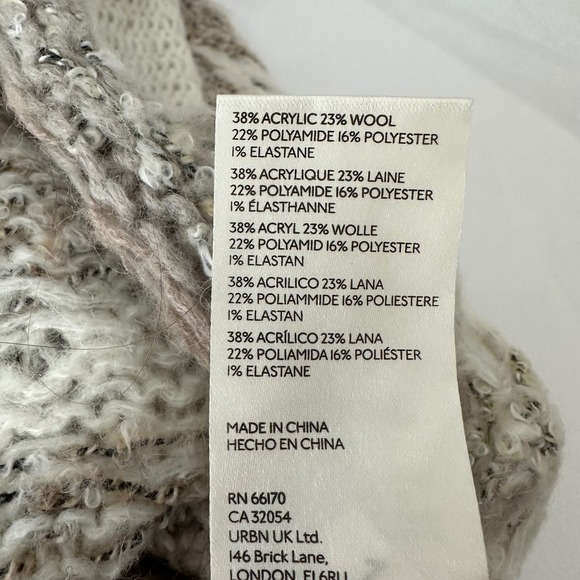 Free People Home For The Holidays Fair Isle Sweater Cream Gray XS - Picture 14 of 15